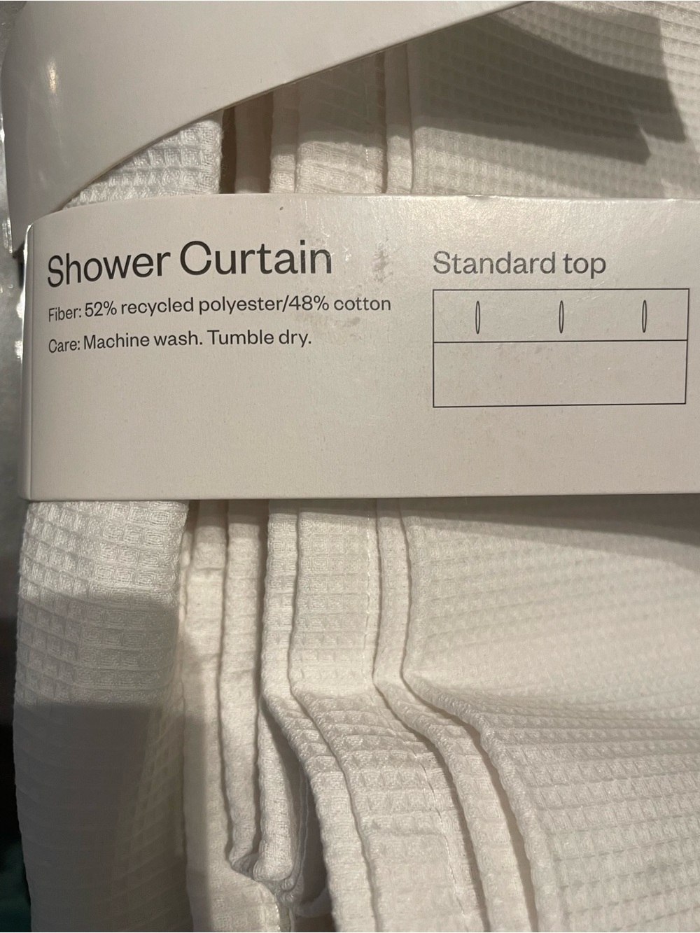 Room Essentials Waffle Weave Shower Curtain White New Opened - Picture 4 of 5
